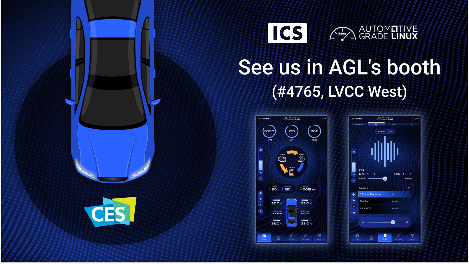 ICS in AGL's booth at CES