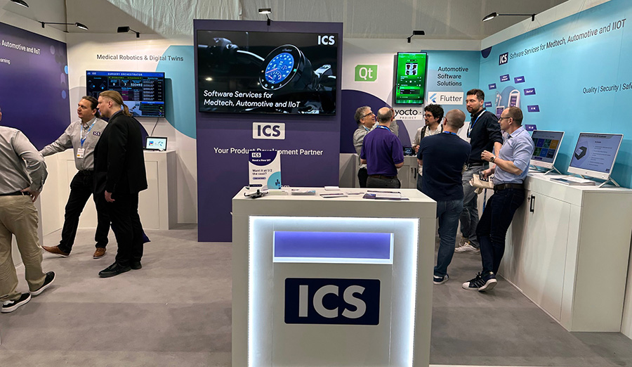 Conference attendees visit ICS’ booth early on Day 1