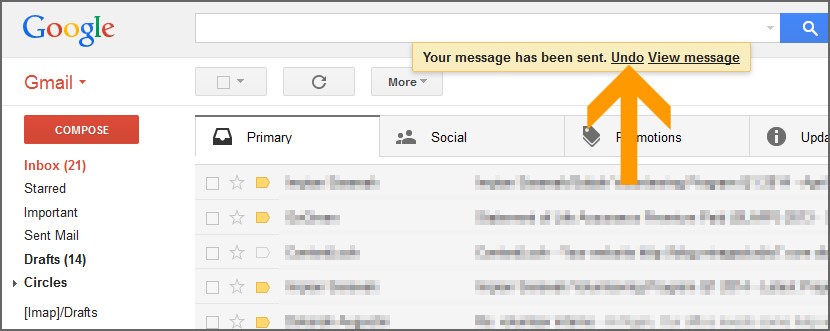 Gmail Undo Message