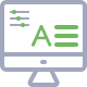 Graphic: Computer monitor with text size and display settings.