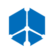 Blue hexagonal network icon