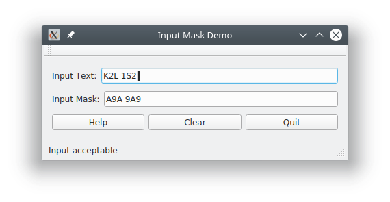 Input mask example 1