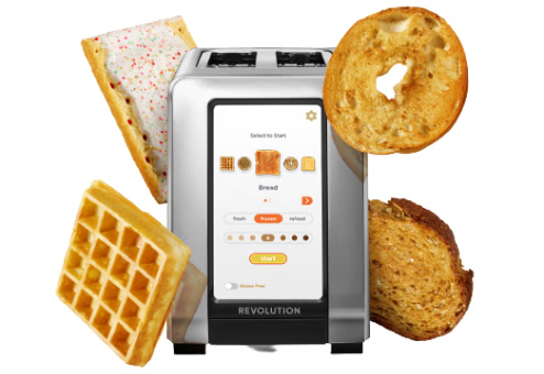 Revolution toaster with food