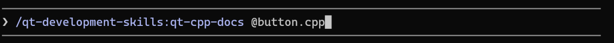 /qt-cpp-docs and /qt-qml-docs skills prompt