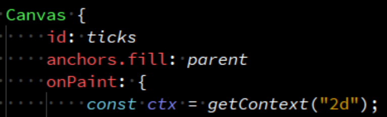 Without /qt-qml the tick marks are rendered in a Canvas