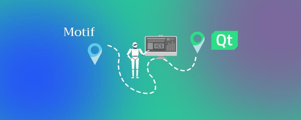 Illustration depicting a code port from Motif to Qt