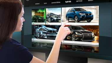 Woman at touchscreen