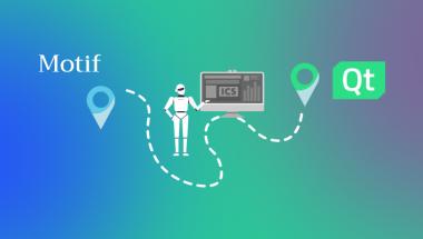 Illustration depicting a code port from Motif to Qt
